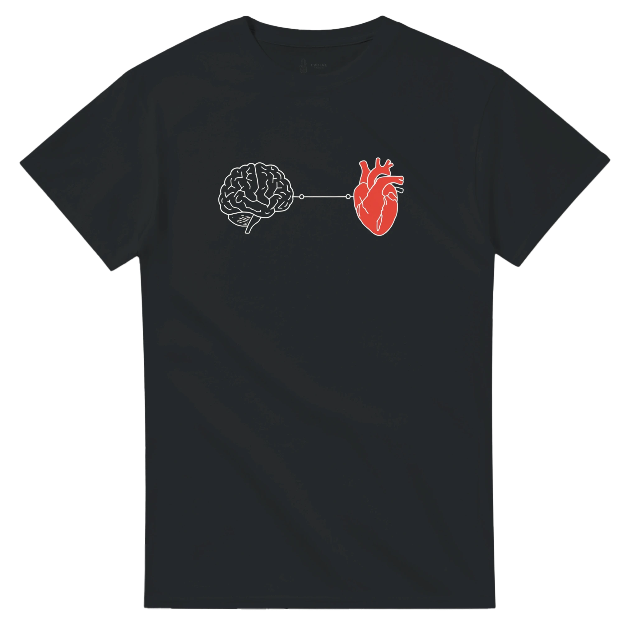 Men’s Mental Health Month T-Shirt – Connected Brain & Heart Minimalist Design