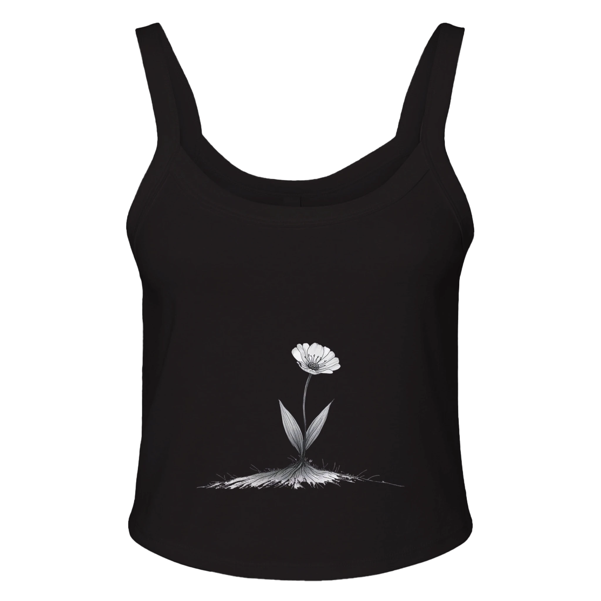 Hope Flower Tank – Women’s Adult Micro Ribbed Scoop Tank
