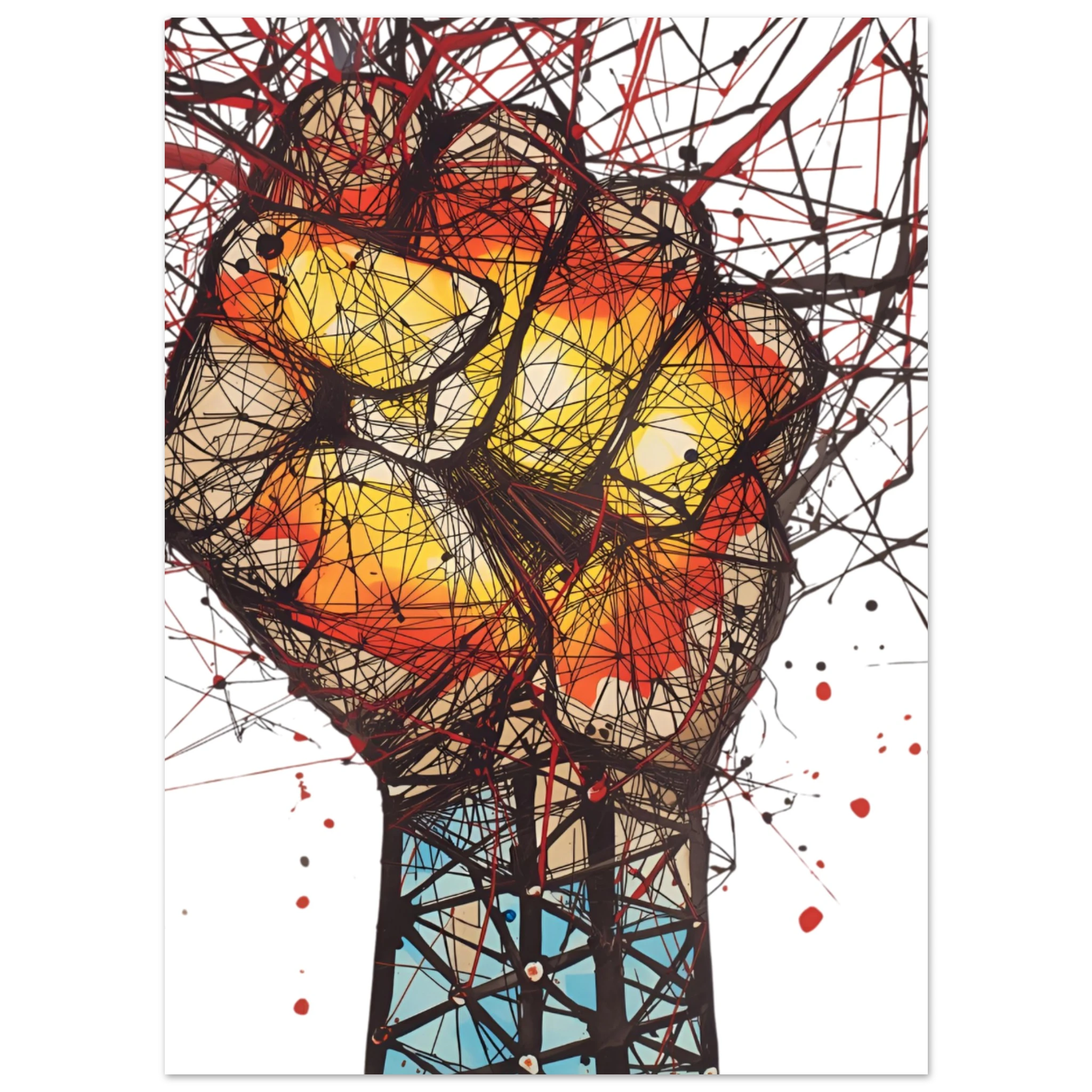 Multicolored Fist Poster – Symbol of Hope 13x18 cm / 5x7″