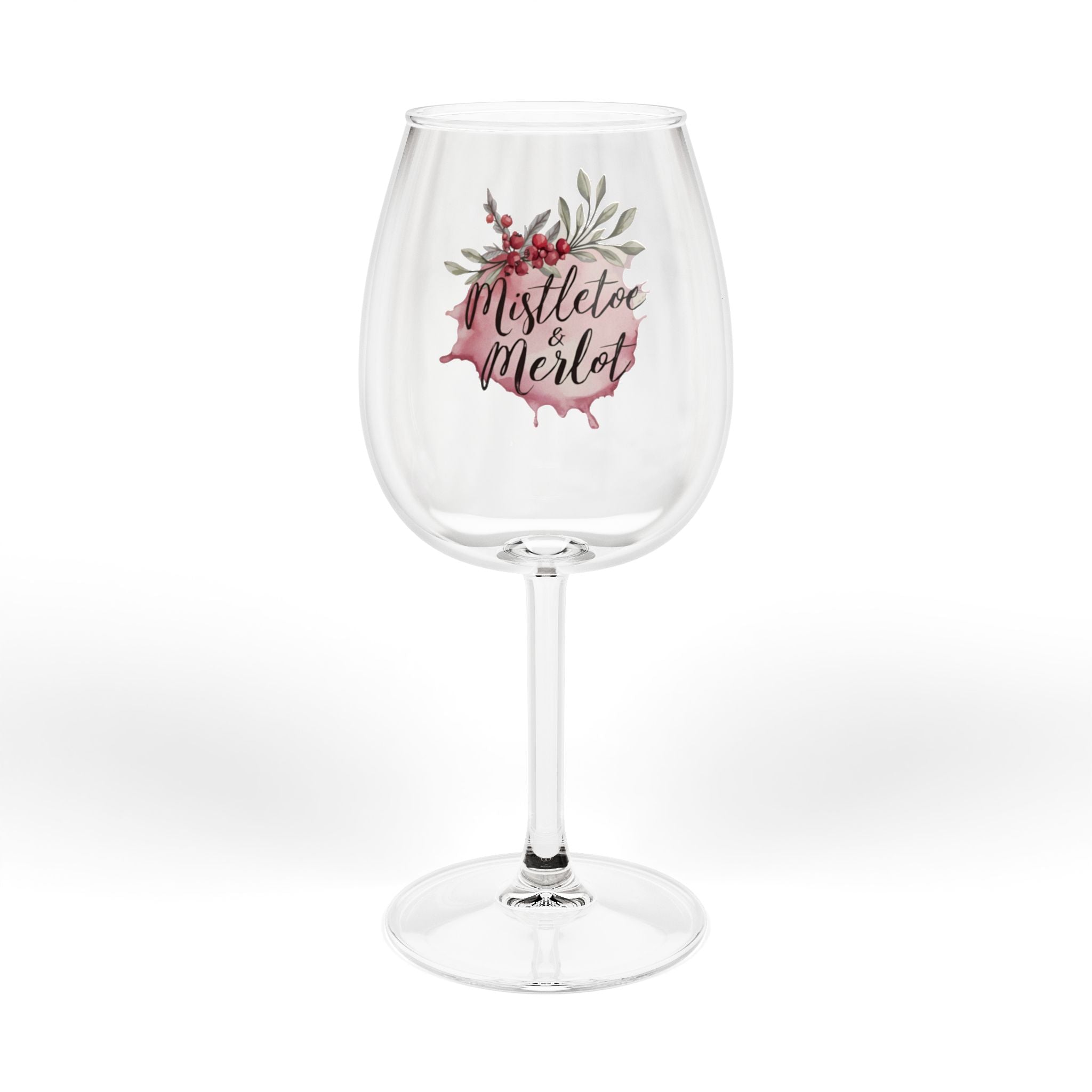 Mistletoe & Merlot – Christmas Wine Glass, 12oz