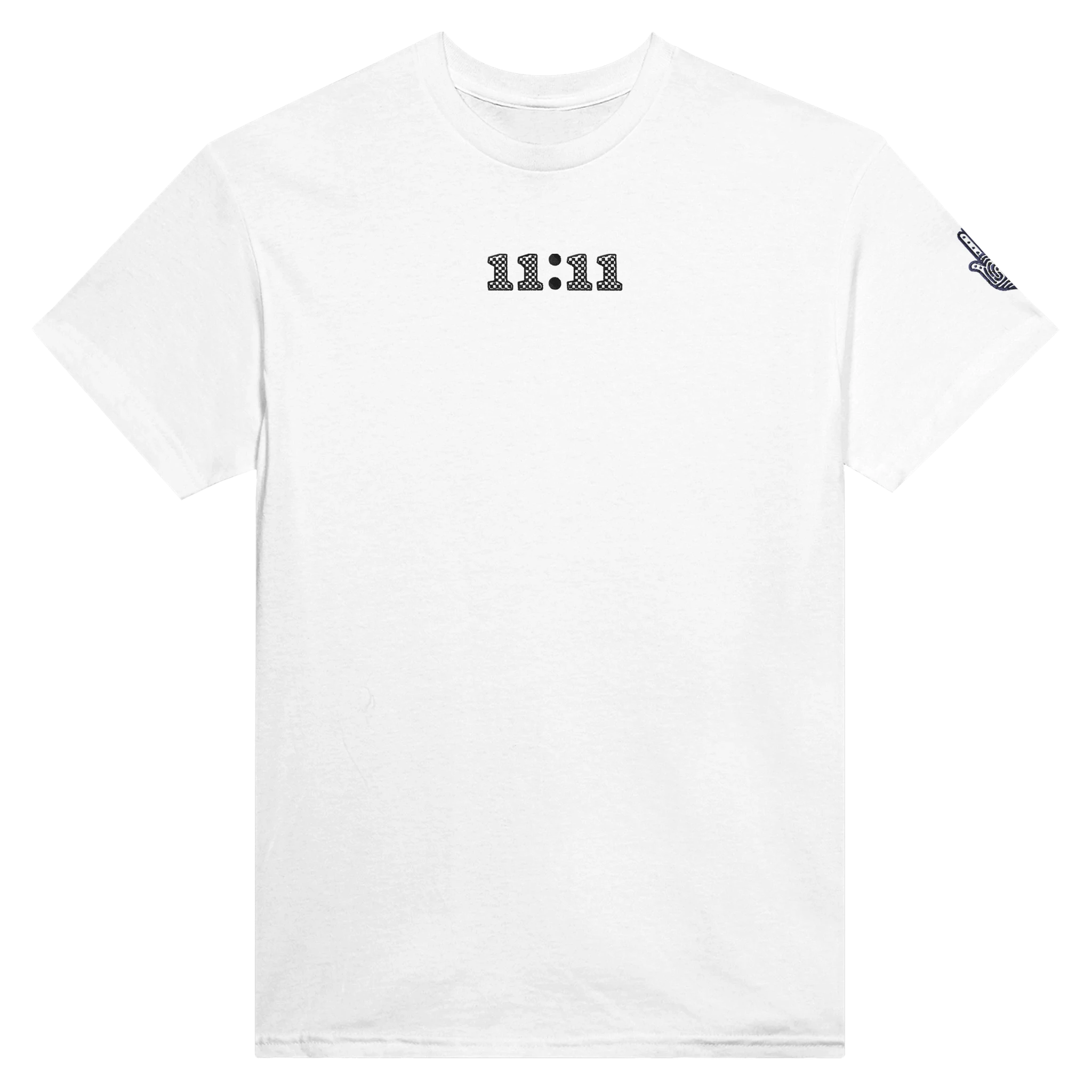 Unisex Embroidered Checkered 11:11 T-Shirt